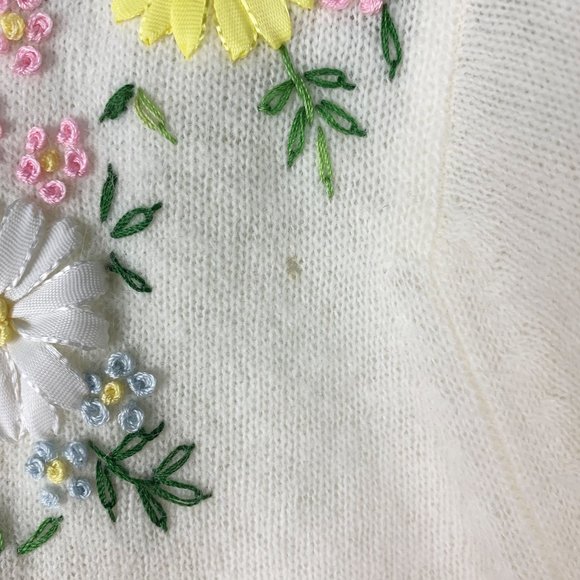 Vintage angora-blend embroidered cardigan - Picture 6 of 8